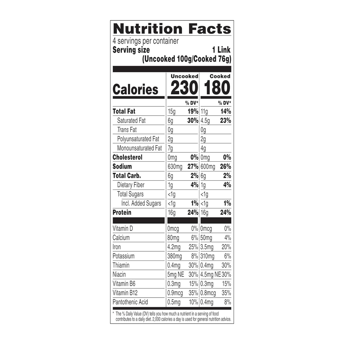 BEYOND MEAT SAUSAGE BRAT ORIGINAL 400G - Image 3